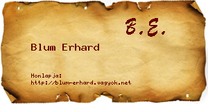 Blum Erhard névjegykártya